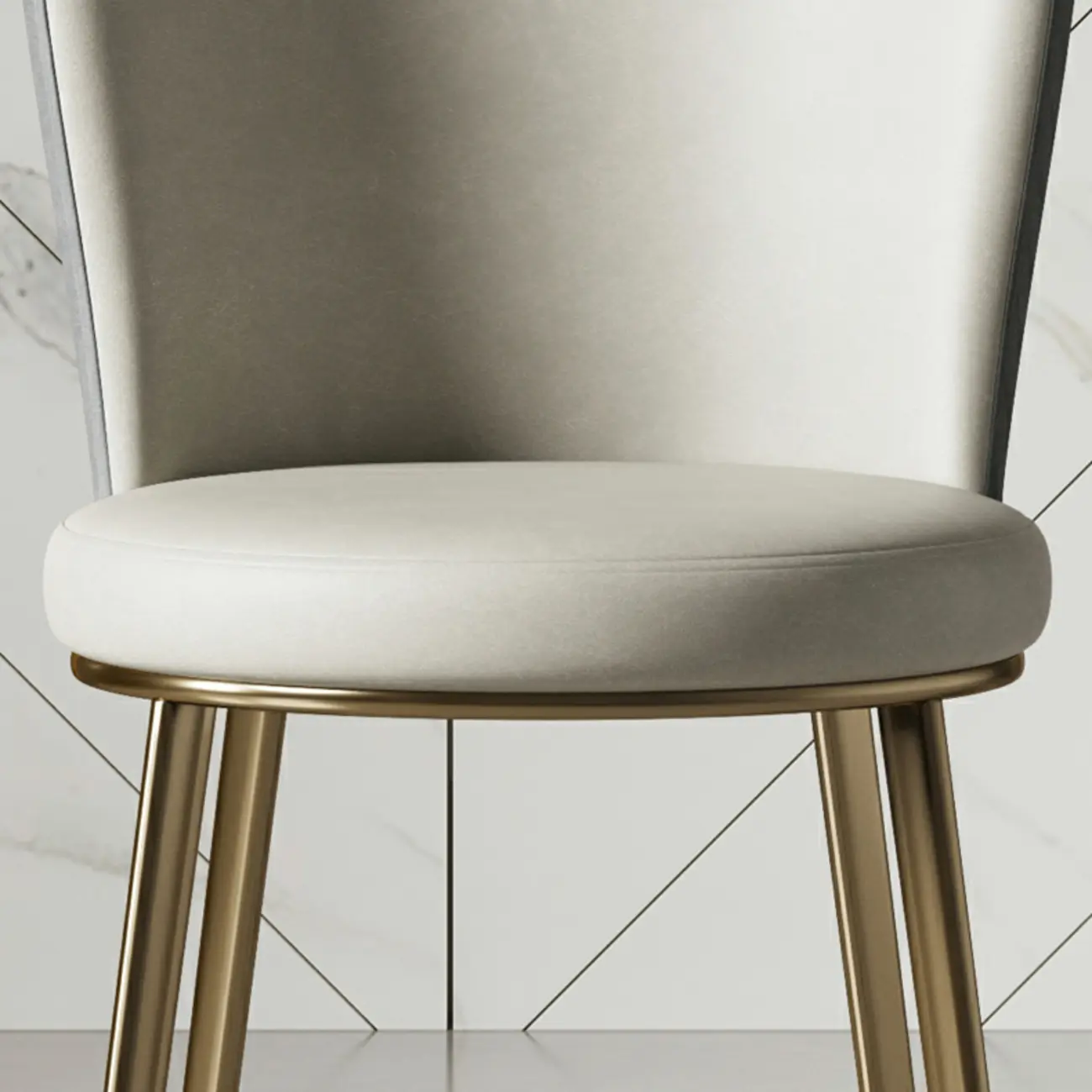 Sleek Gold Legs Faux Leather Upholstered Dining Chair Image - 12 | homeyfad