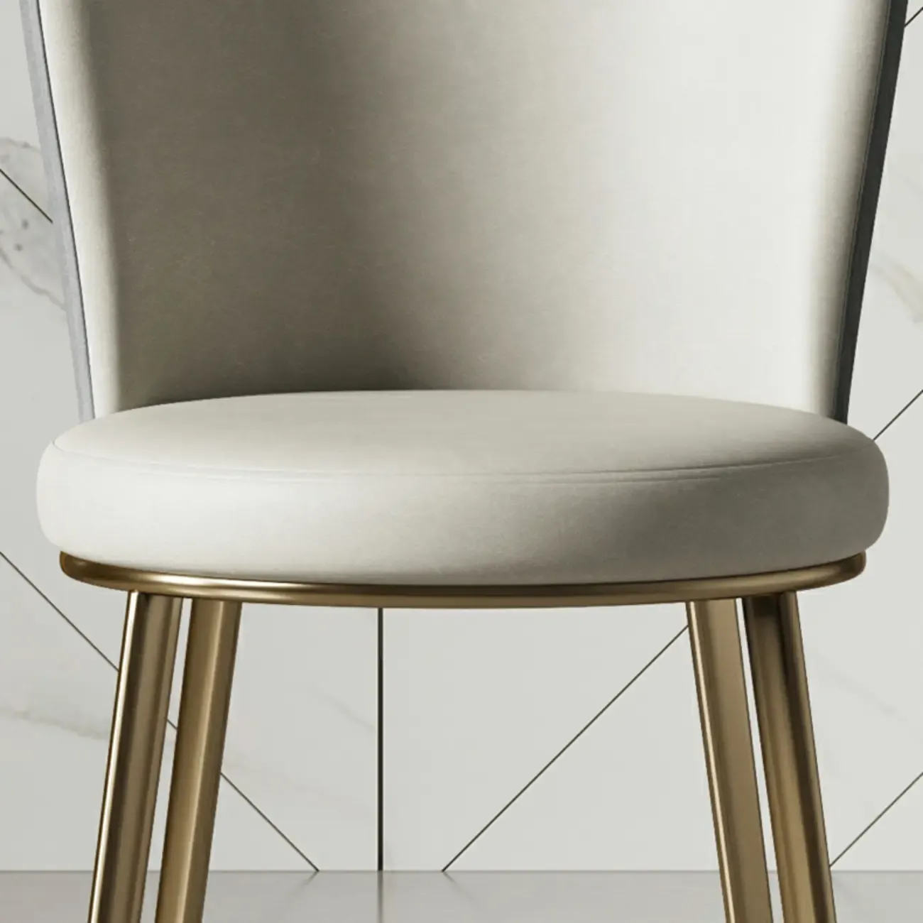 Sleek Gold Legs Faux Leather Upholstered Dining Chair Image - 12