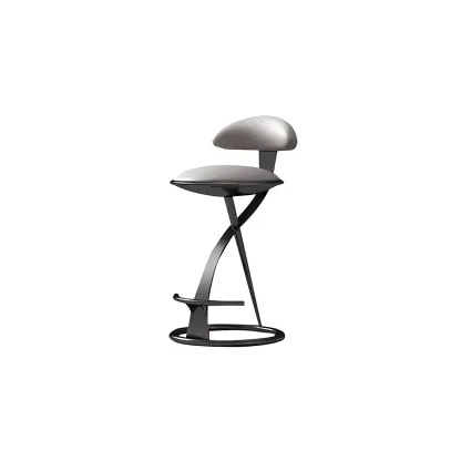 Glam Upholstered Round Seat Backrest Bar Stools Image - 9