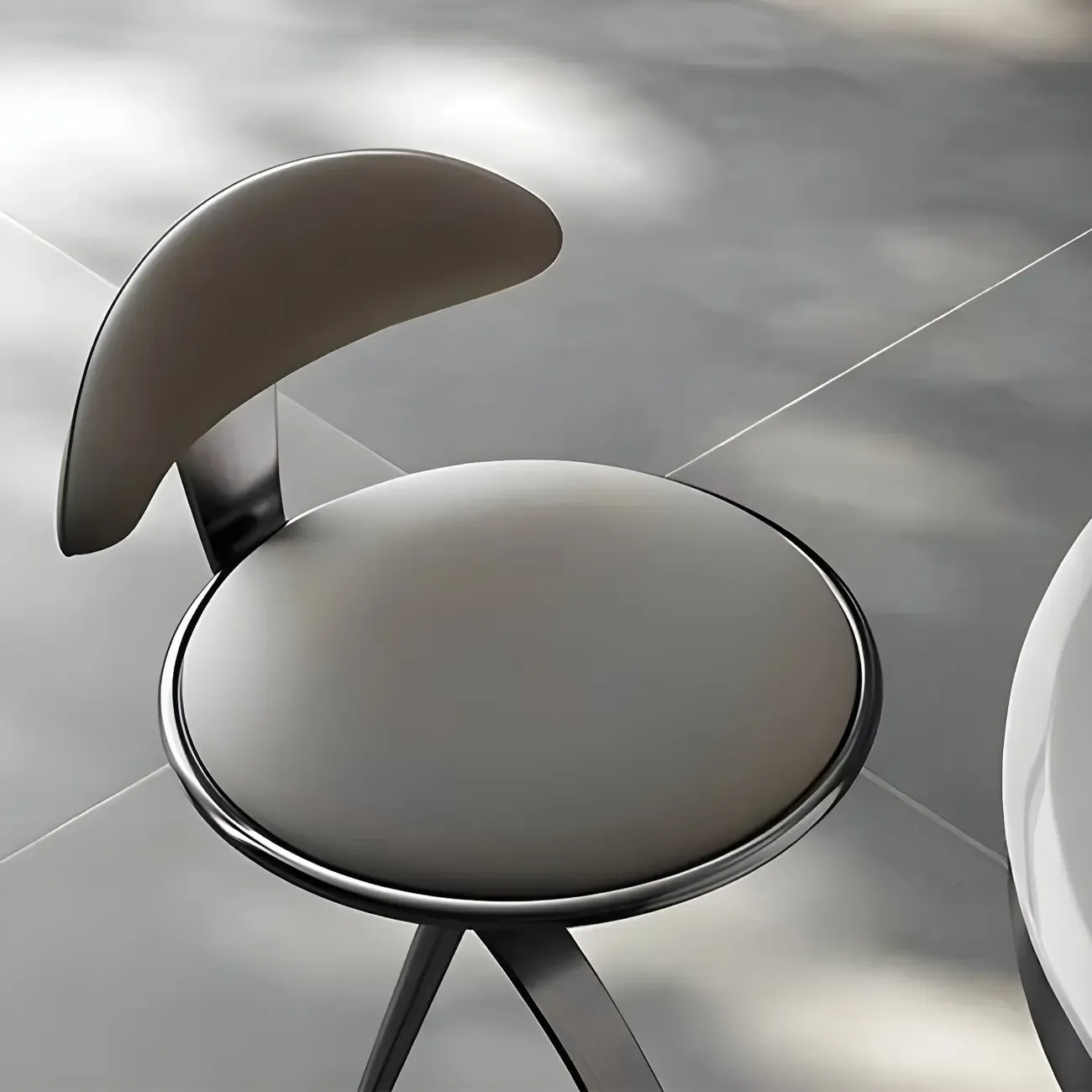 Glam Upholstered Round Seat Backrest Bar Stools Image - 6