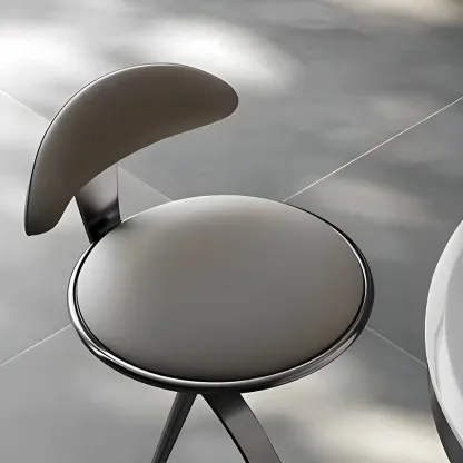 Glam Upholstered Round Seat Backrest Bar Stools Image - 6