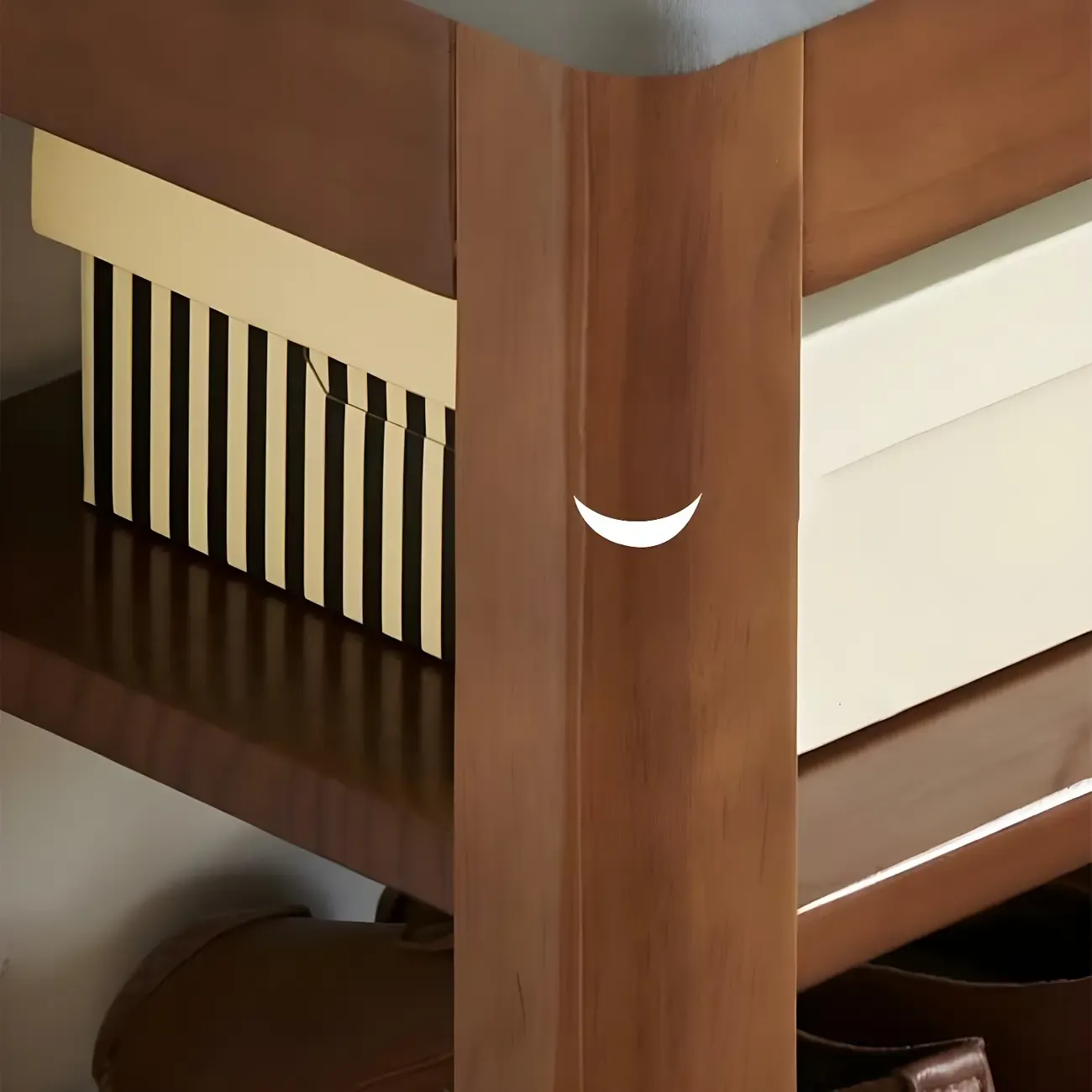 Entryway Walnut Wood Shoe Storage Bench with Cushion Image - 16