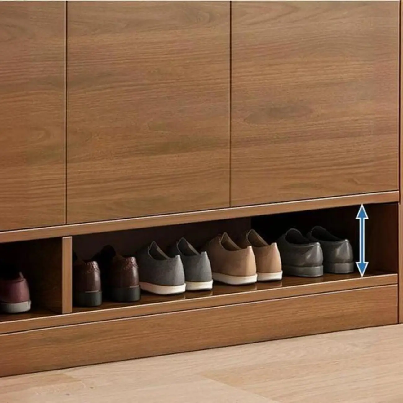 Entryway Adjustable Wooden Shoe Storage Cabinet with Doors Image - 8 | homeyfad