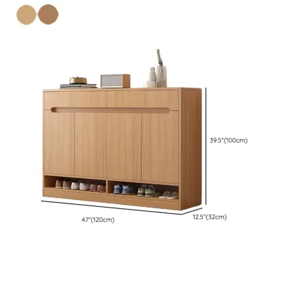 Entryway Adjustable Wooden Shoe Storage Cabinet with Doors Image - 17