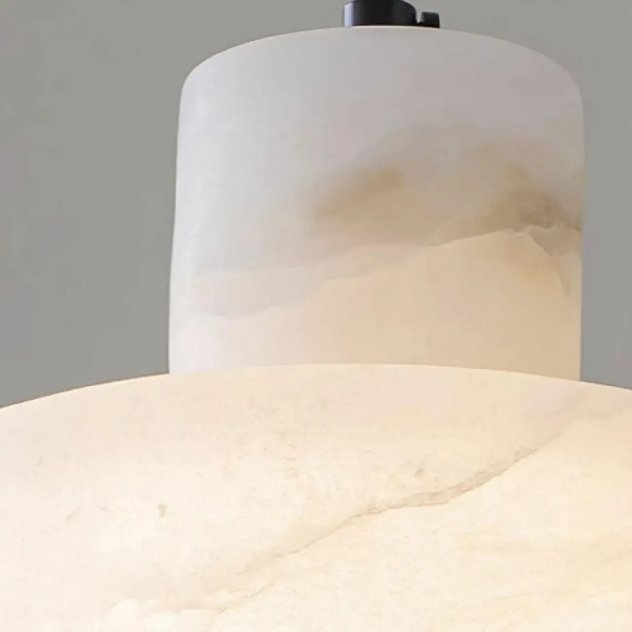 Modern White Marble Cylinder Kitchen Pendant Light Image - 7