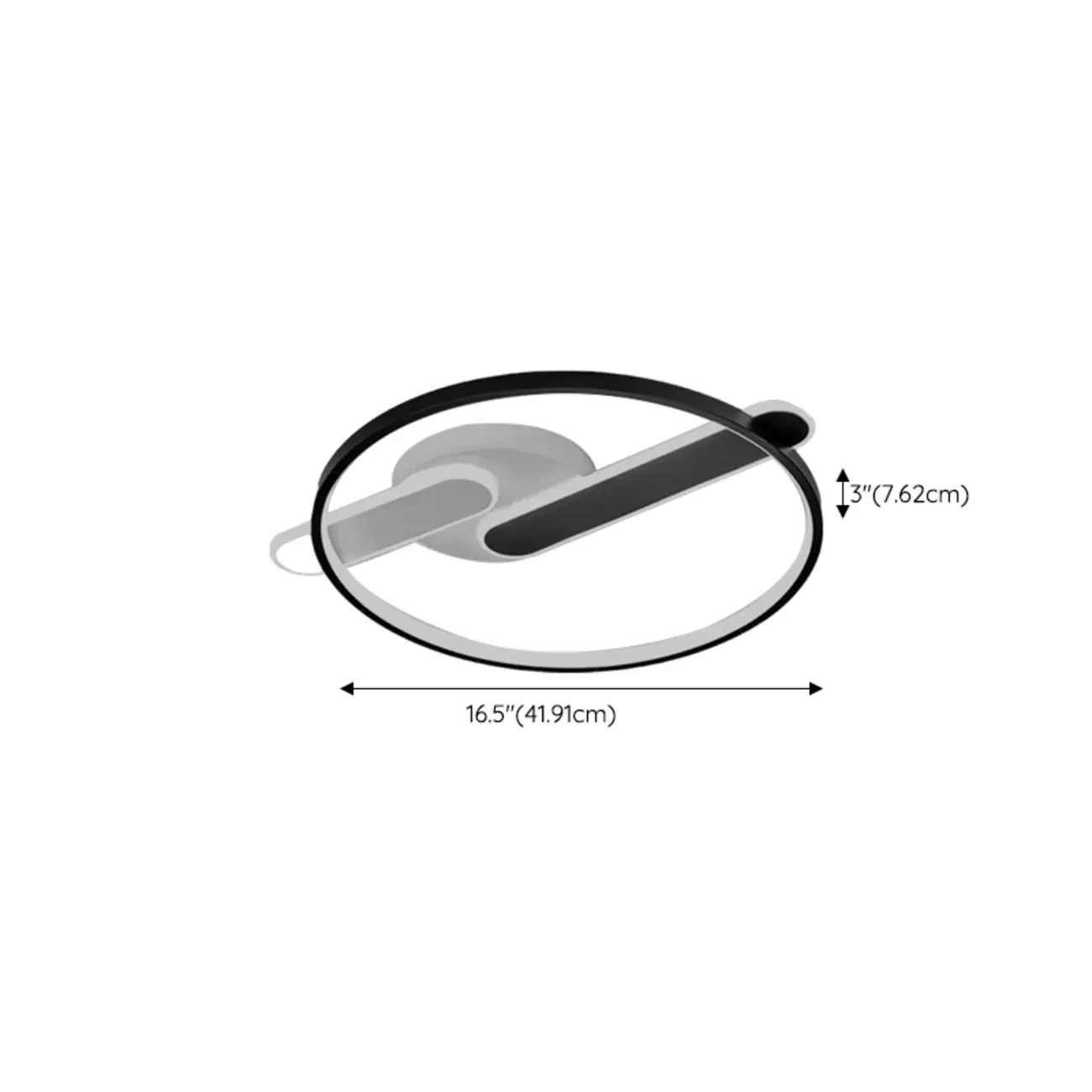 3-Light Circle Flush Mount Ceiling Light with Remote Control  #size