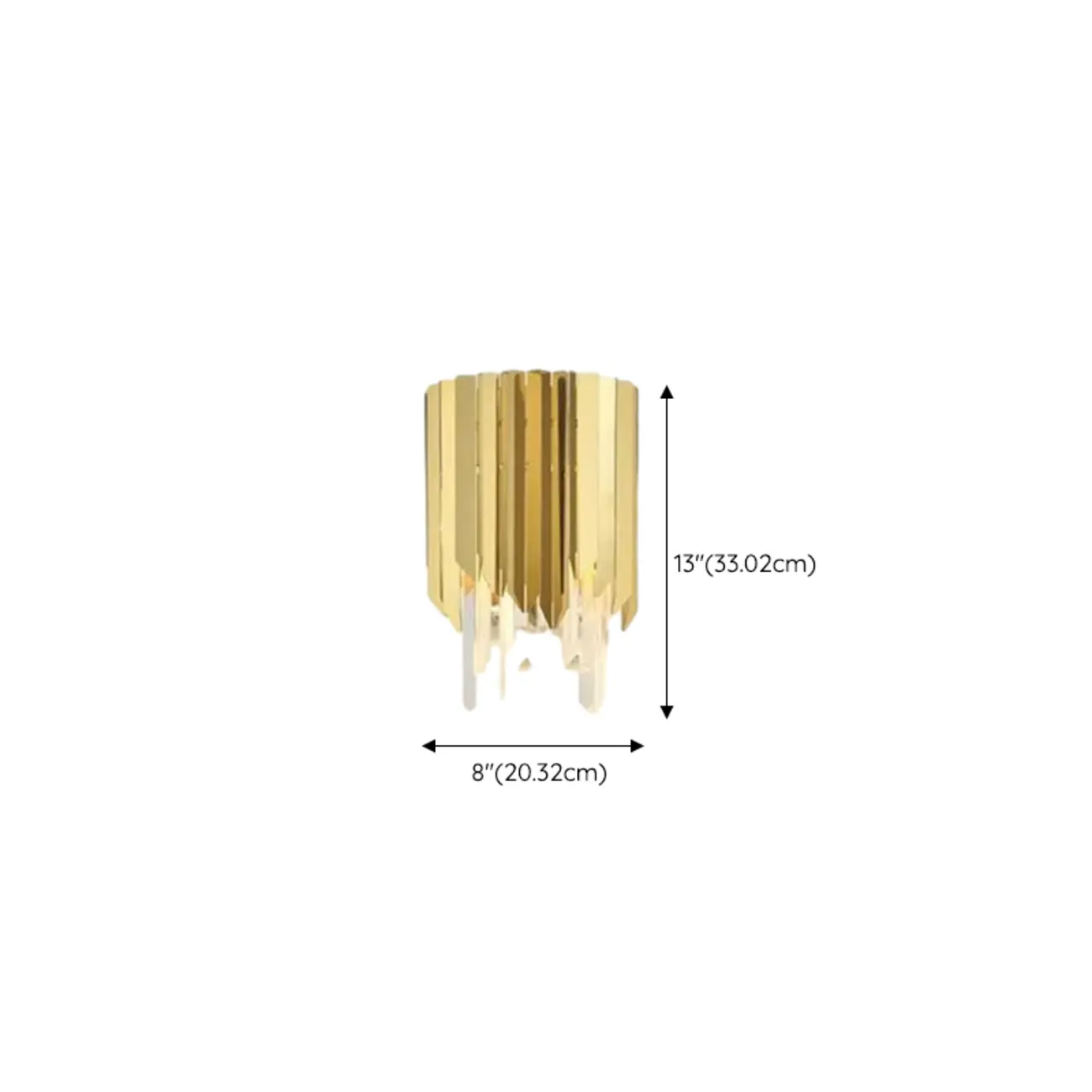 Modern Crystal Gold Metal Tassel Tiered Shining Wall Sconce #size | homeyfad