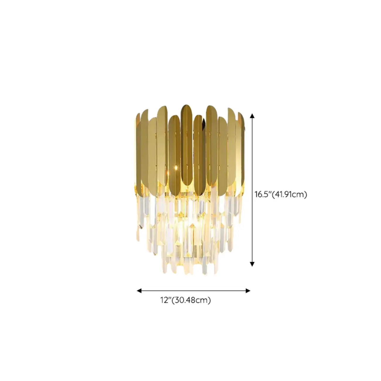 Modern Crystal Gold Metal Tassel Tiered Shining Wall Sconce Image - 14 | homeyfad