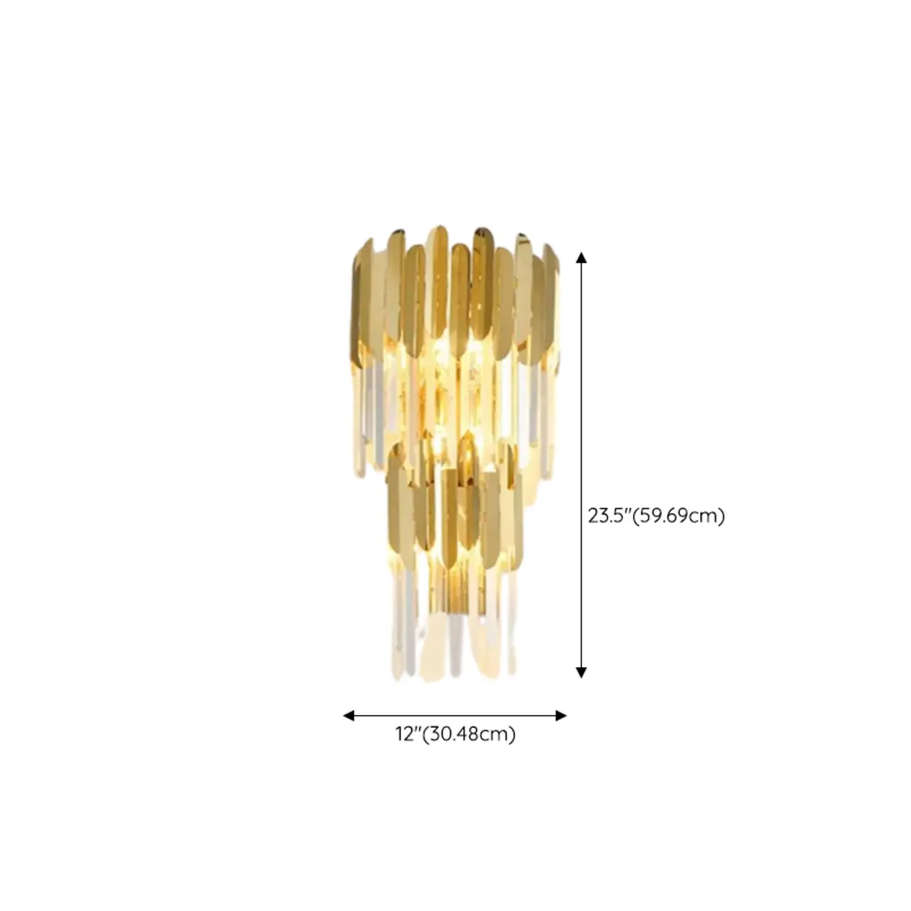Modern Crystal Gold Metal Tassel Tiered Shining Wall Sconce Image - 15 | homeyfad