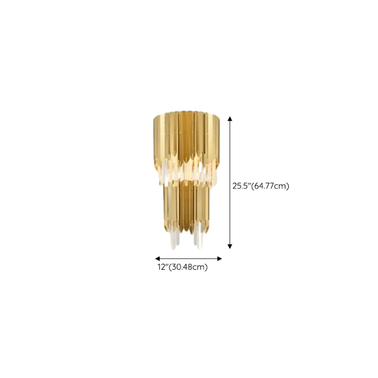 Modern Crystal Gold Metal Tassel Tiered Shining Wall Sconce Image - 16 | homeyfad