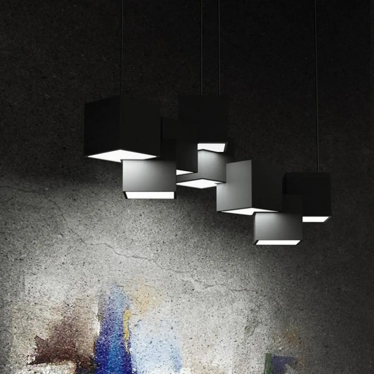 White Cube Modern Island Pendant Light, Adjustable | homeyfad