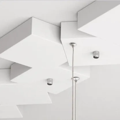 White Cube Modern Island Pendant Light, Adjustable