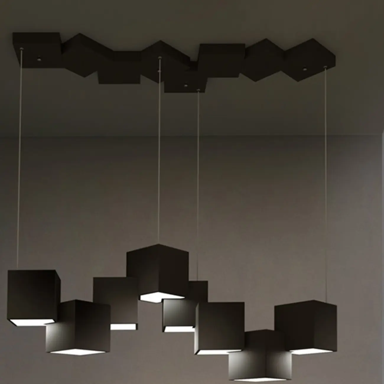 White Cube Modern Island Pendant Light, Adjustable | homeyfad