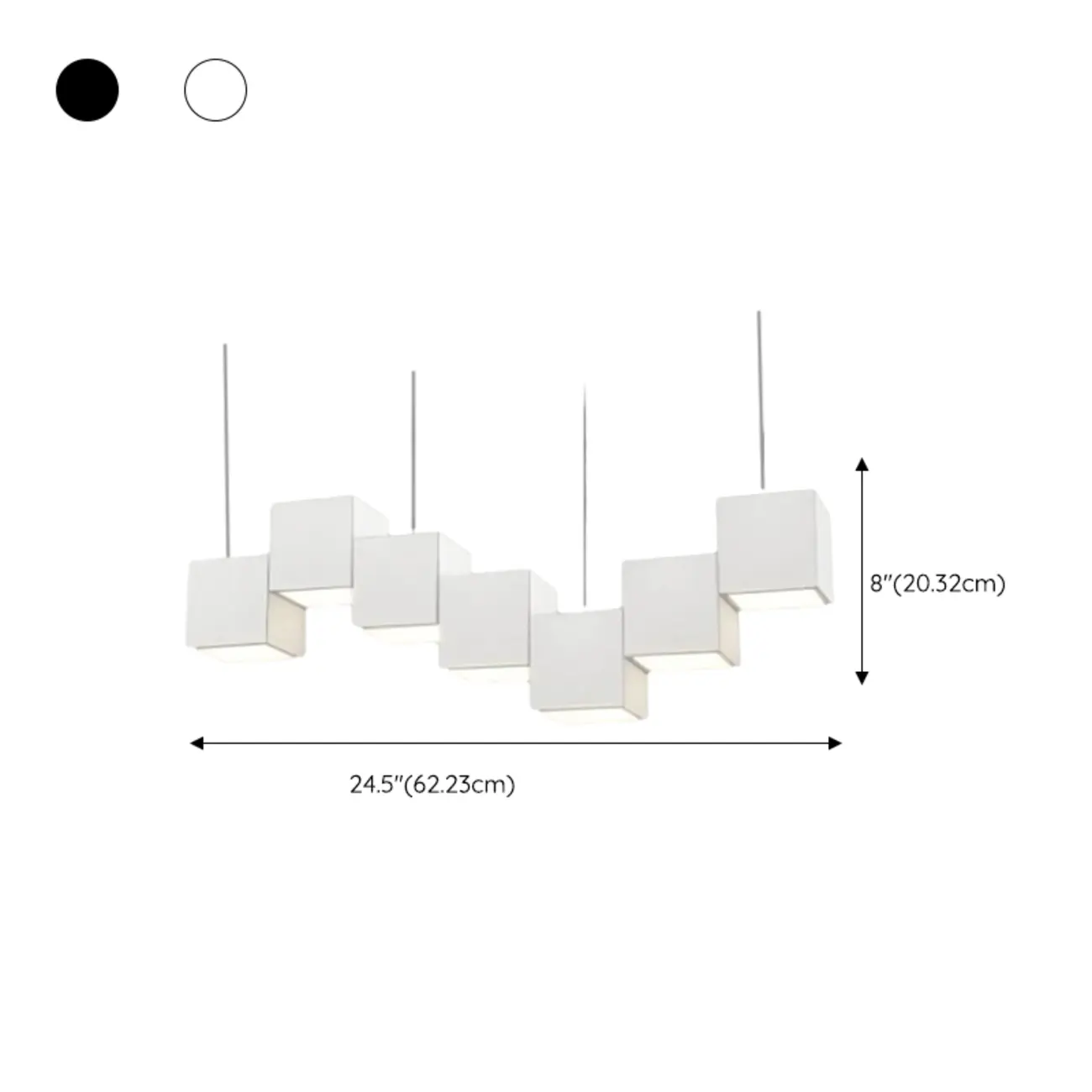 White Cube Modern Island Pendant Light, Adjustable | homeyfad