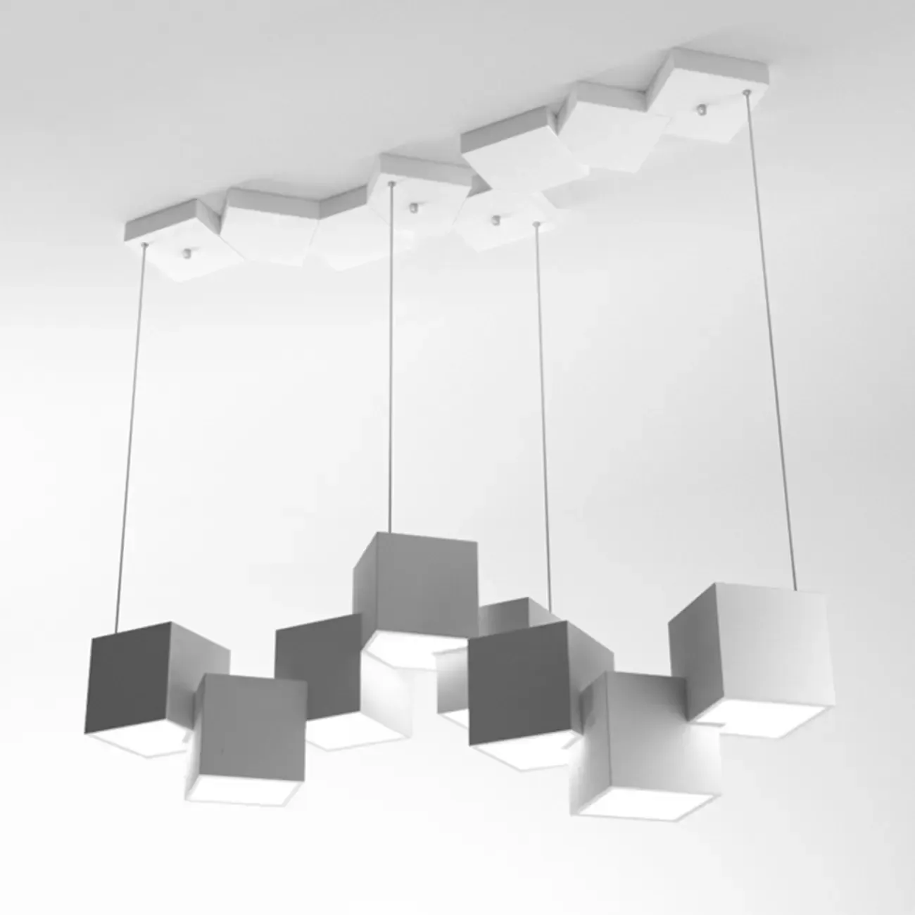 【图片模糊】Adjustable Modern Metal Island Light in Black and White