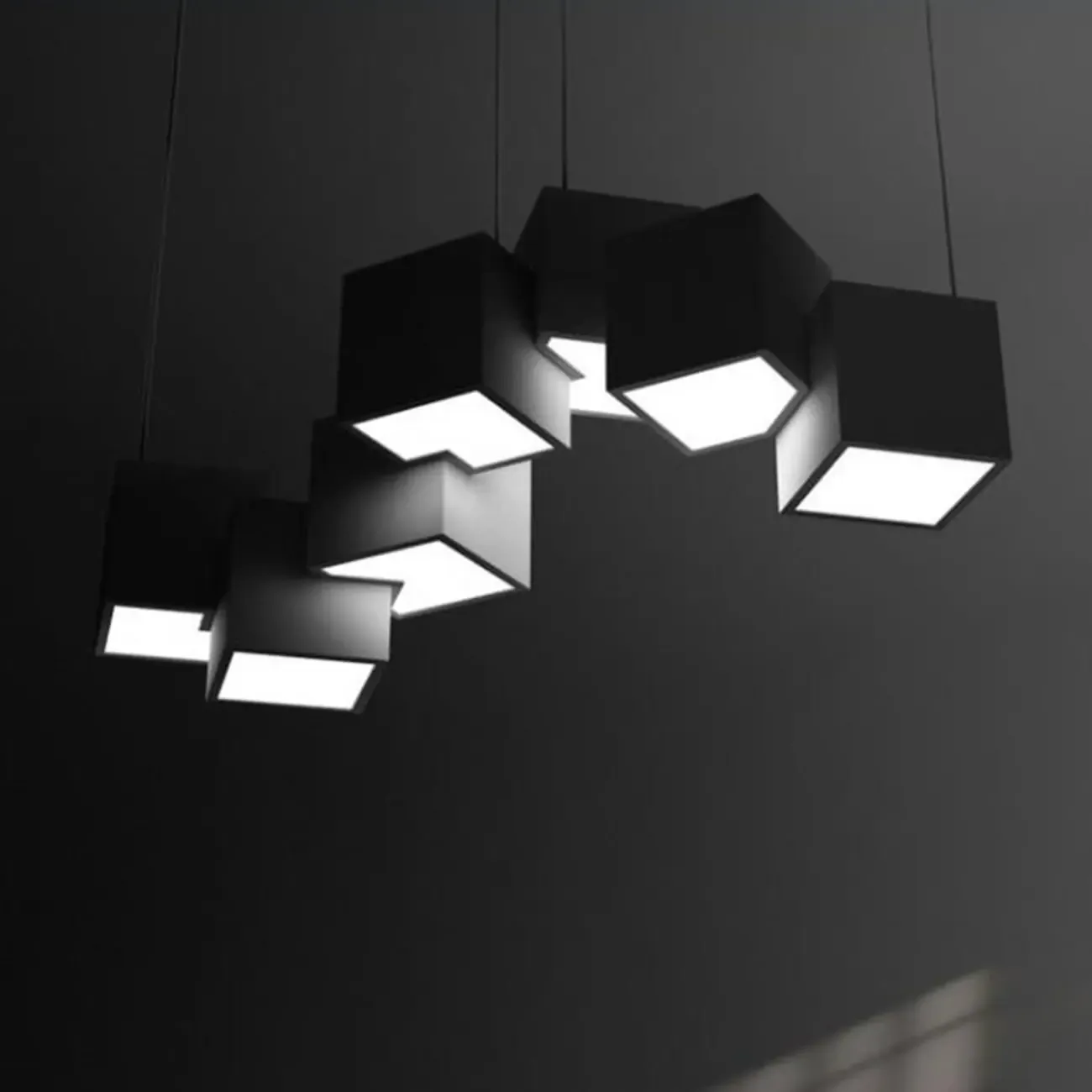 【图片模糊】Adjustable Modern Metal Island Light in Black and White