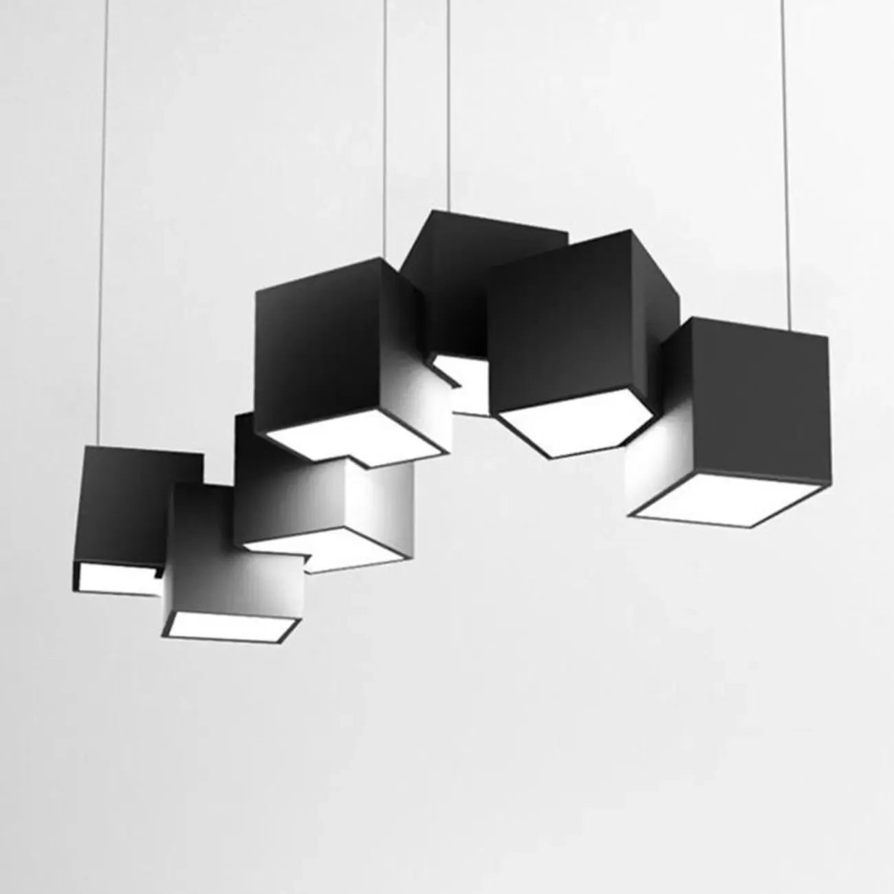 【图片模糊】Adjustable Modern Metal Island Light in Black and White