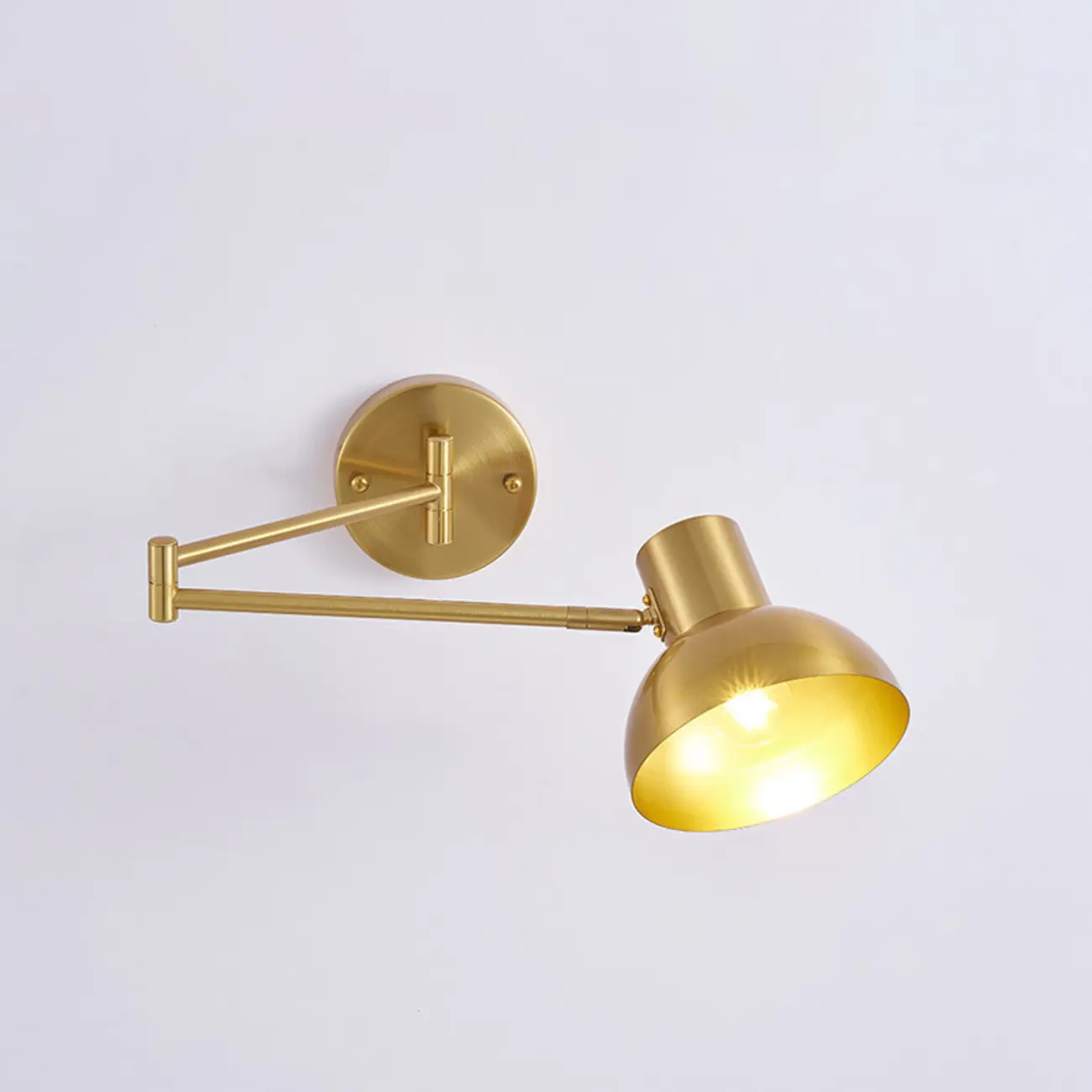 Modern Metal Hemisphere Shade Swing Arm Wall Light Image - 9 | homeyfad