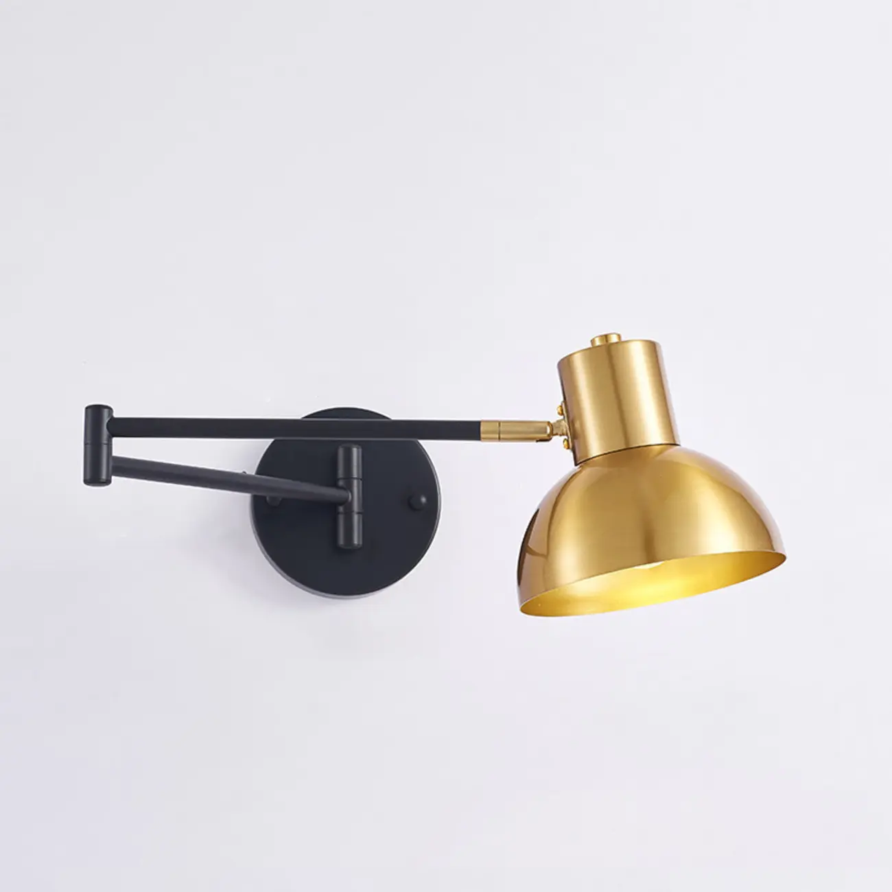 Modern Metal Hemisphere Shade Swing Arm Wall Light Image - 12 | homeyfad