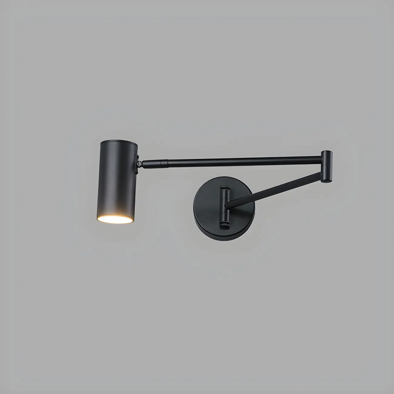 Minimalist Metal Cylindrical Swing Arm Wall Light Image - 8 | homeyfad