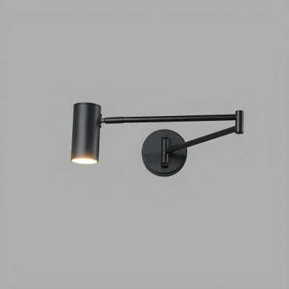 Minimalist Metal Cylindrical Swing Arm Wall Light Image - 8