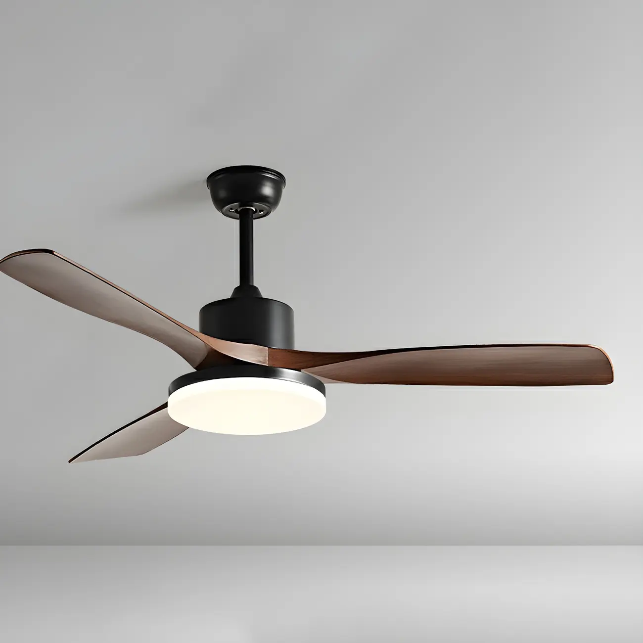 Modern Downrod Ceiling Fan Dimmable LED Light for Living Room | homeyfad