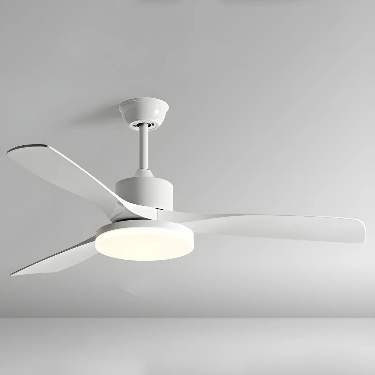 Modern Downrod Ceiling Fan Dimmable LED Light for Living Room | homeyfad