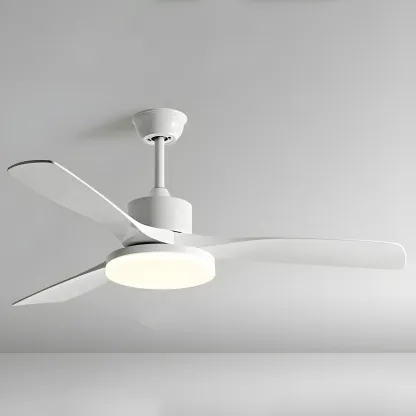 Modern Downrod Ceiling Fan Dimmable LED Light for Living Room