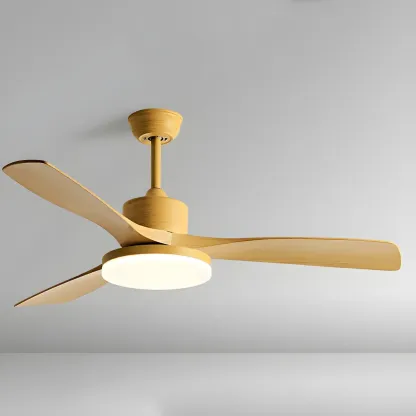 Modern Downrod Ceiling Fan Dimmable LED Light for Living Room