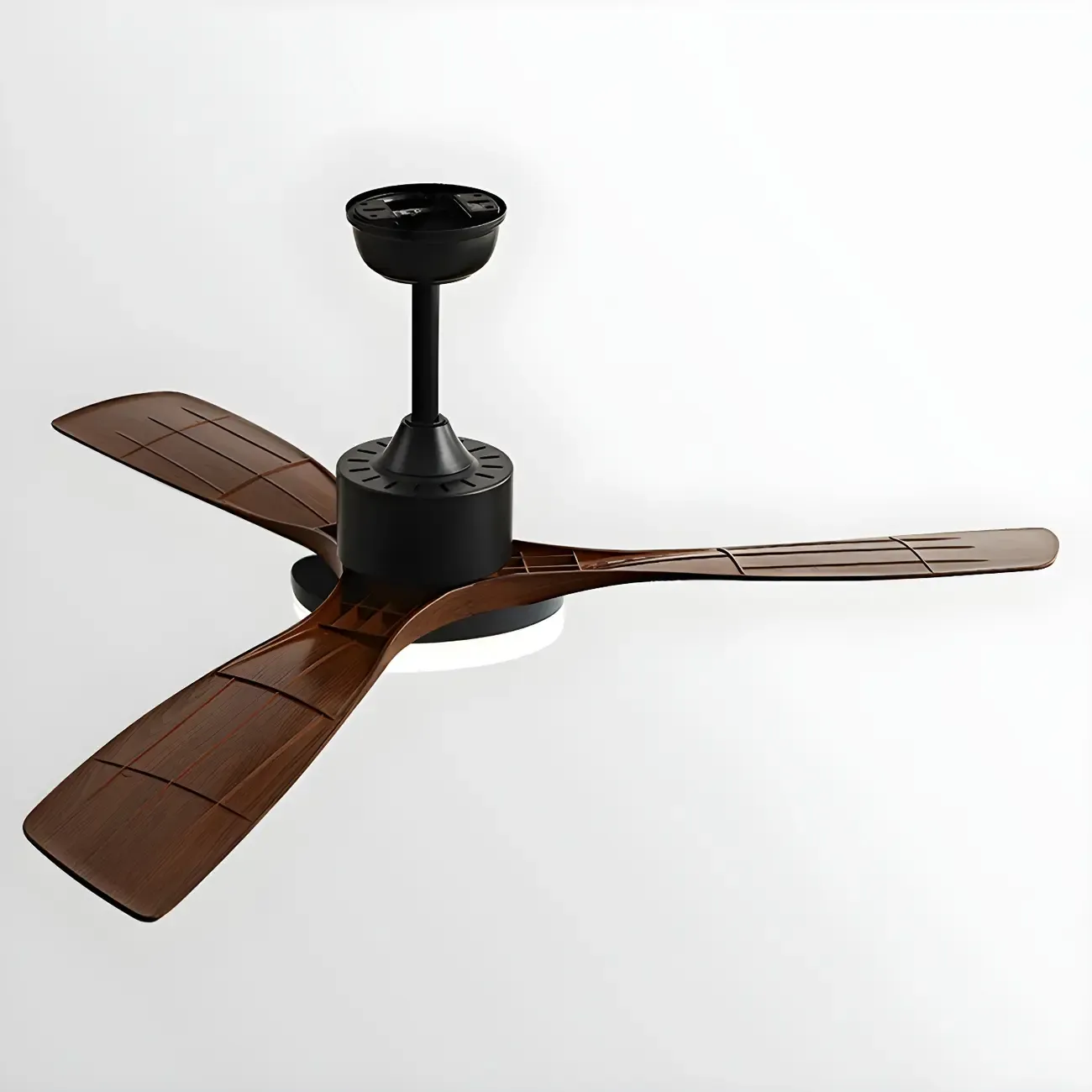 Modern Downrod Ceiling Fan Dimmable LED Light for Living Room
