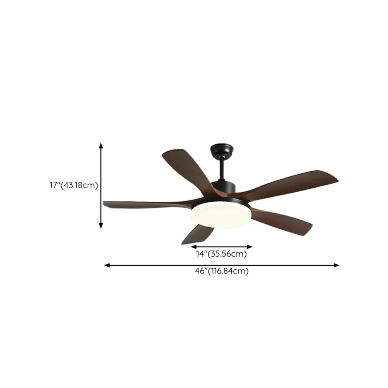 Modern Downrod Ceiling Fan Dimmable LED Light for Living Room