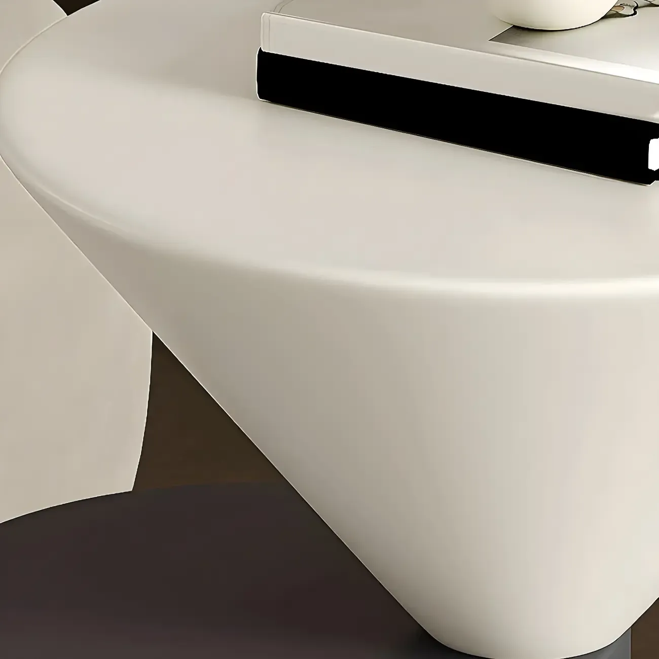 Minimalist Small Round Oak Wood End Table for Living Room Image - 5