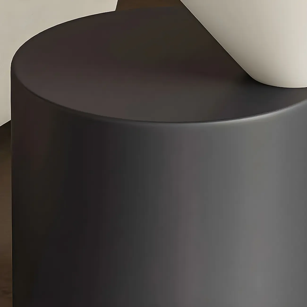 Minimalist Small Round Oak Wood End Table for Living Room Image - 9