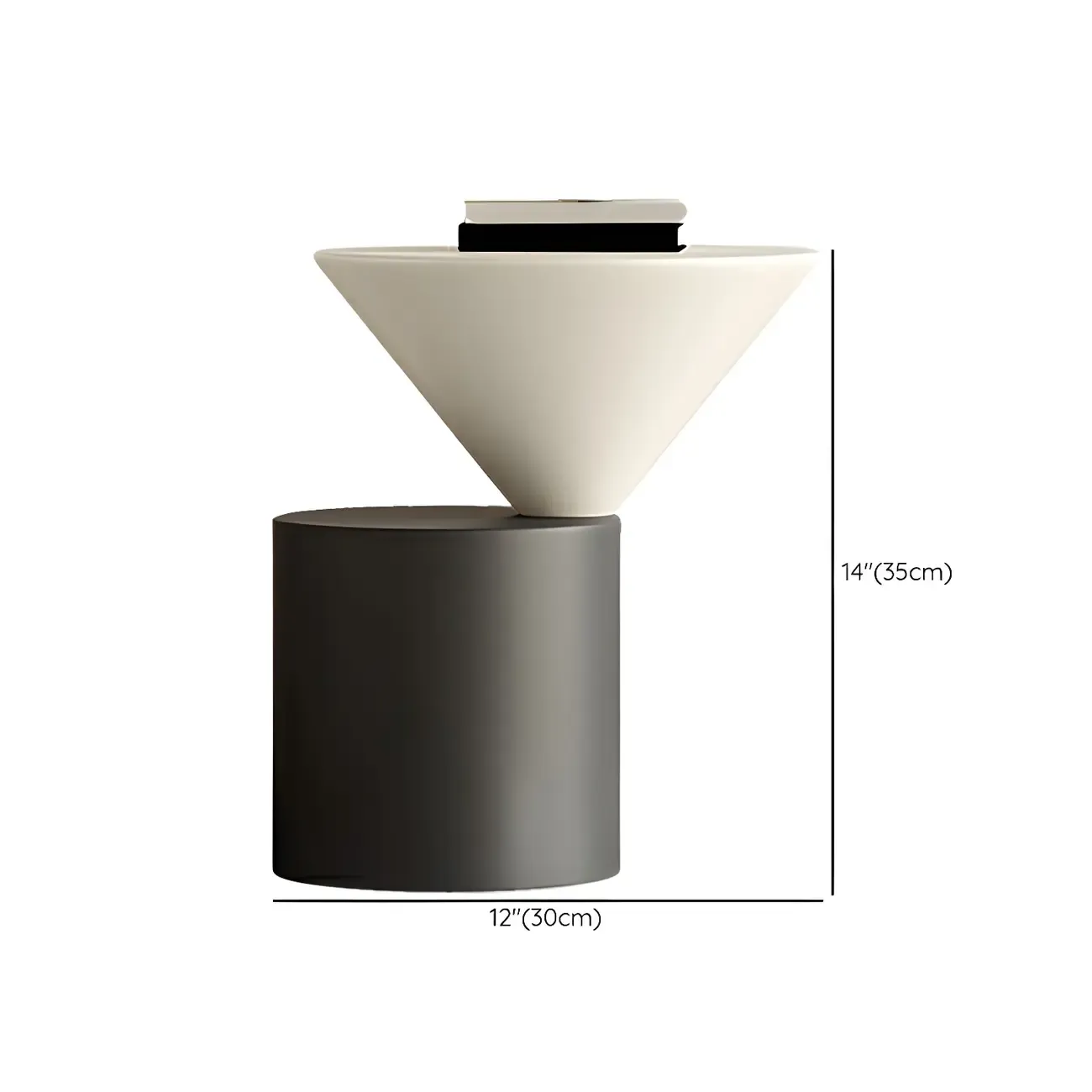 Minimalist Small Round Oak Wood End Table for Living Room #size