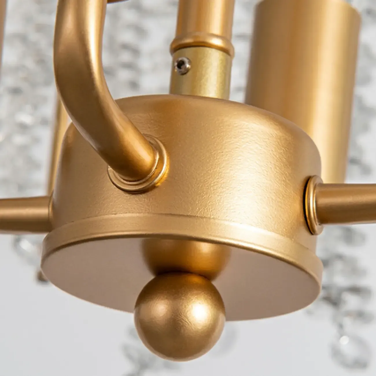 Gold Crystal Cage Glass Chandelier Modern Light Image - 7