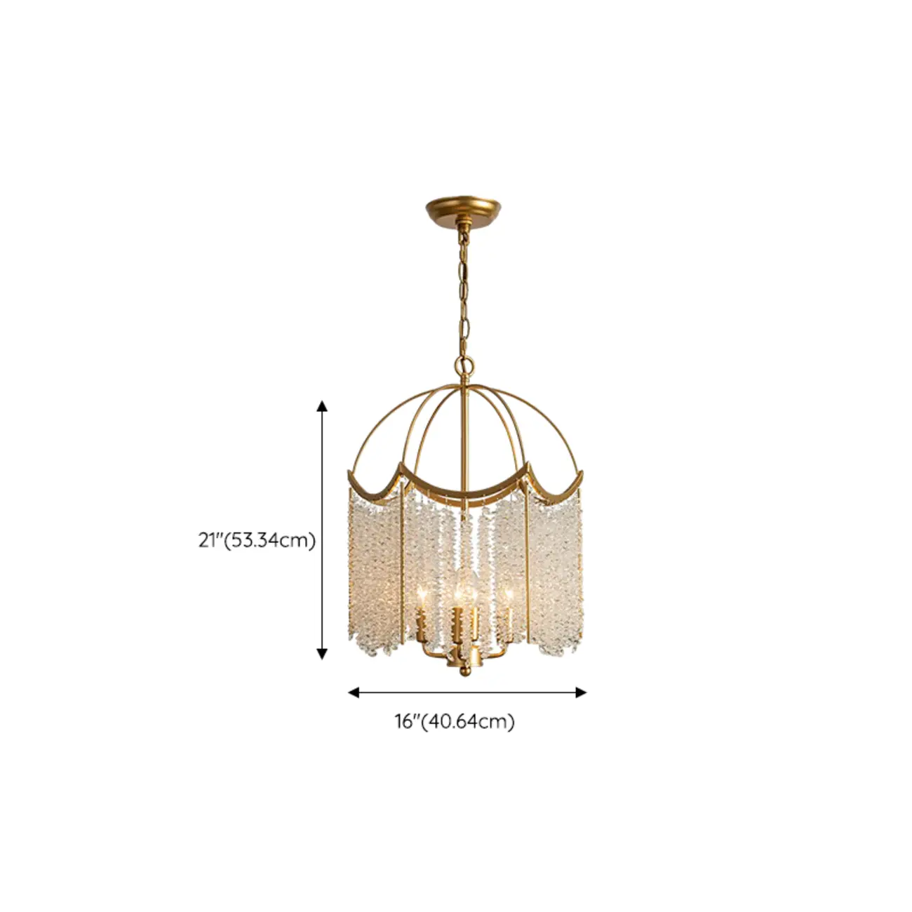 Gold Crystal Cage Glass Chandelier Modern Light #size | homeyfad