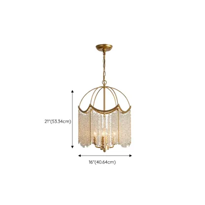 Gold Crystal Cage Glass Chandelier Modern Light #size