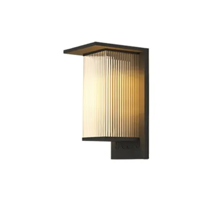 Modern Metal Black Rectangle LED Outdoor Wall Light Image - 2