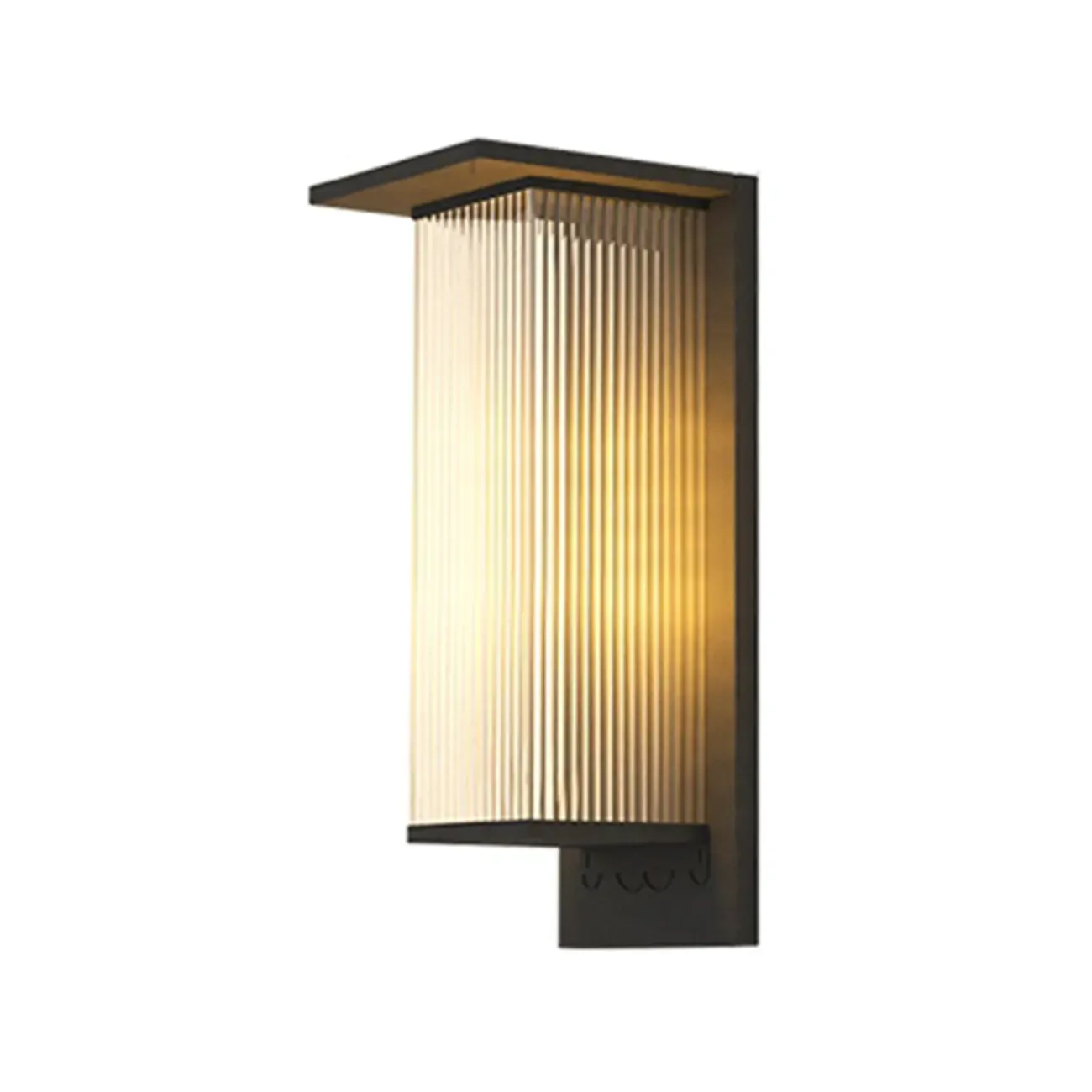 Modern Metal Black Rectangle LED Outdoor Wall Light Image - 3