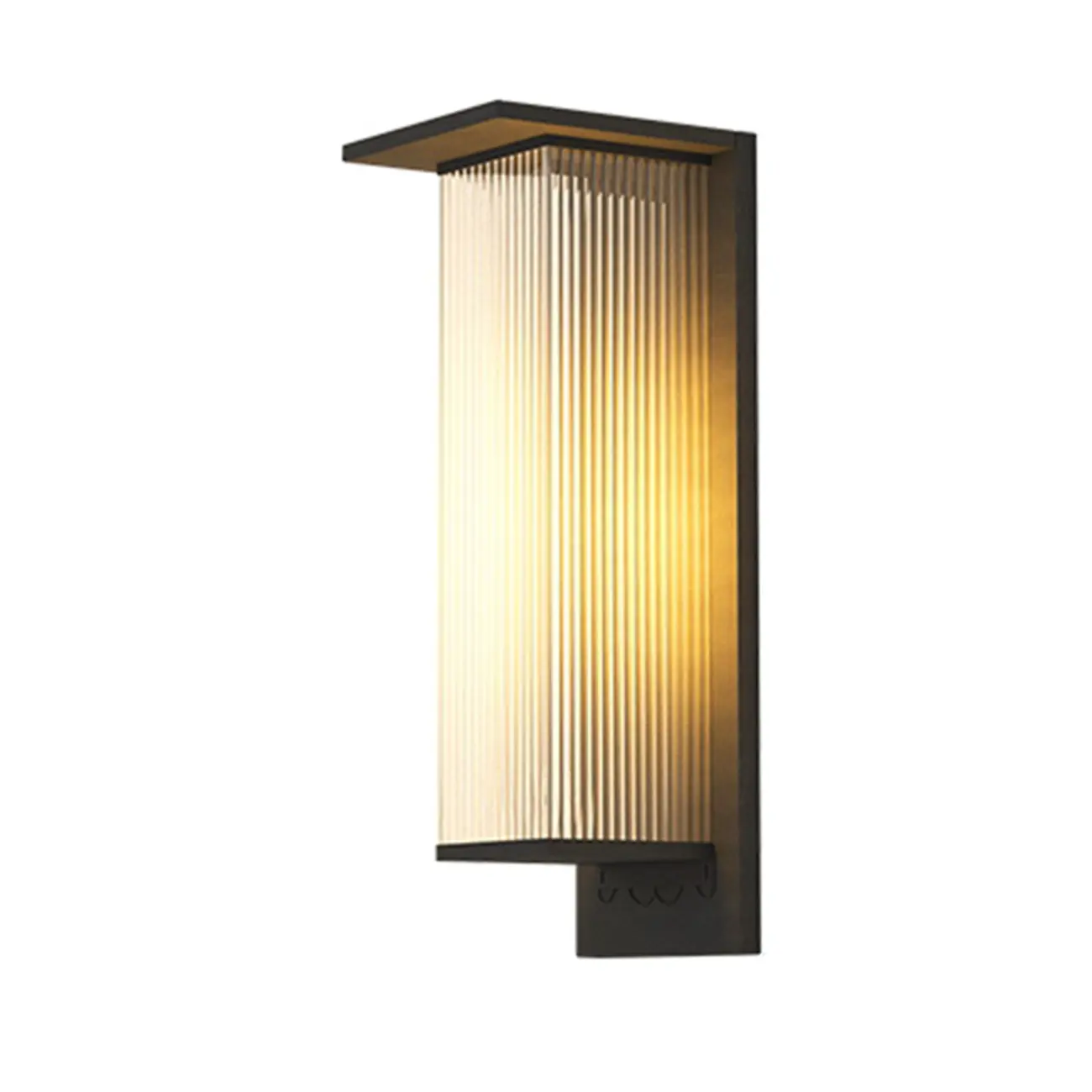 Modern Metal Black Rectangle LED Outdoor Wall Light Image - 5 | homeyfad