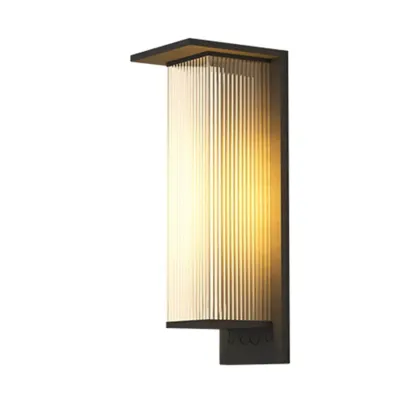 Modern Metal Black Rectangle LED Outdoor Wall Light Image - 5