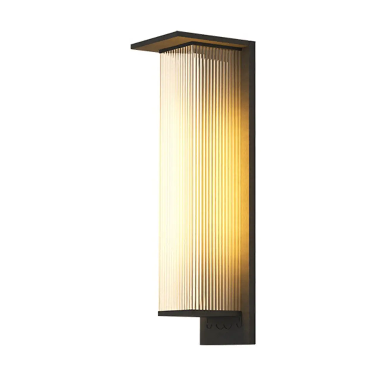 Modern Metal Black Rectangle LED Outdoor Wall Light Image - 7 | homeyfad