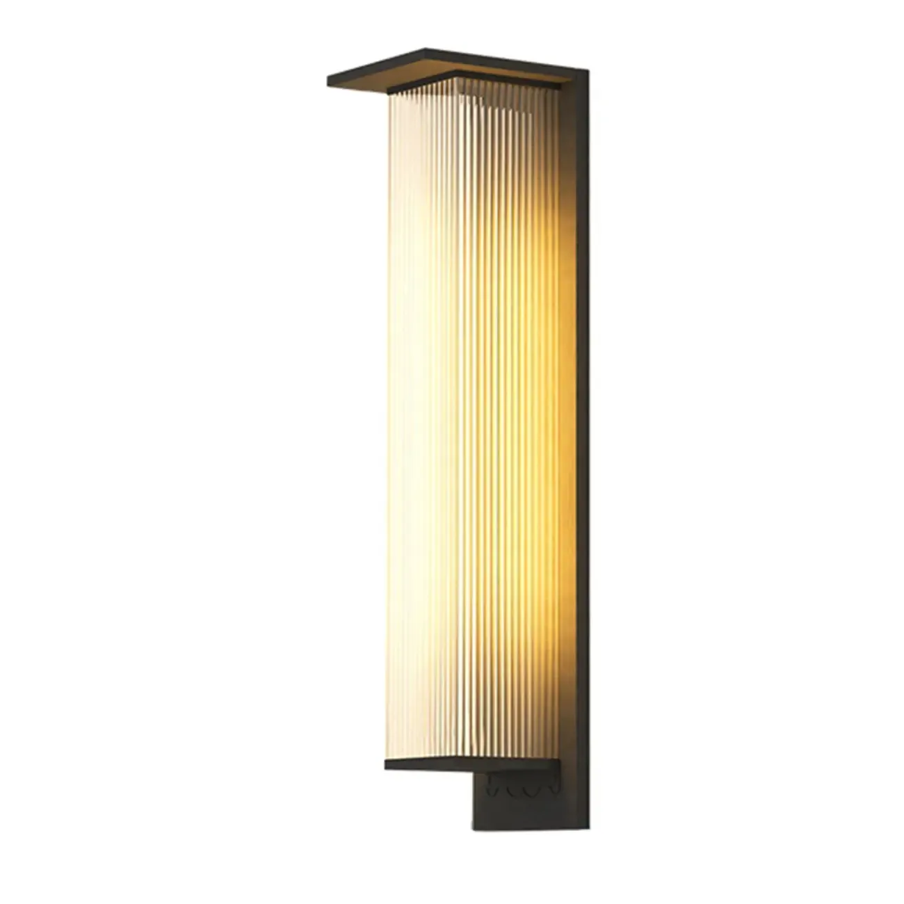 Modern Metal Black Rectangle LED Outdoor Wall Light Image - 8