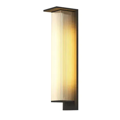 Modern Metal Black Rectangle LED Outdoor Wall Light Image - 8