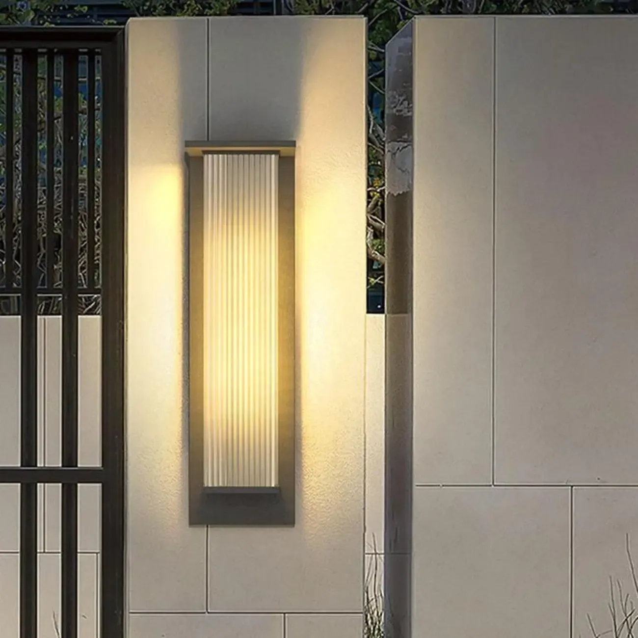 Modern Metal Black Rectangle LED Outdoor Wall Light Image - 15