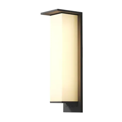 Modern Metal Black Rectangle LED Outdoor Wall Light Image - 16