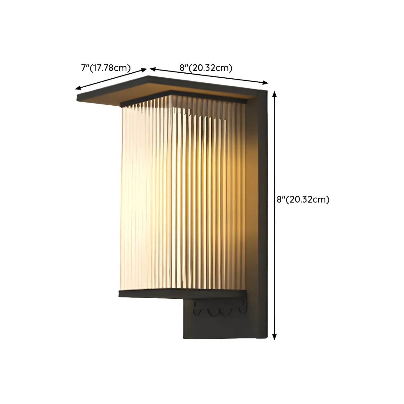 Modern Metal Black Rectangle LED Outdoor Wall Light #size | homeyfad
