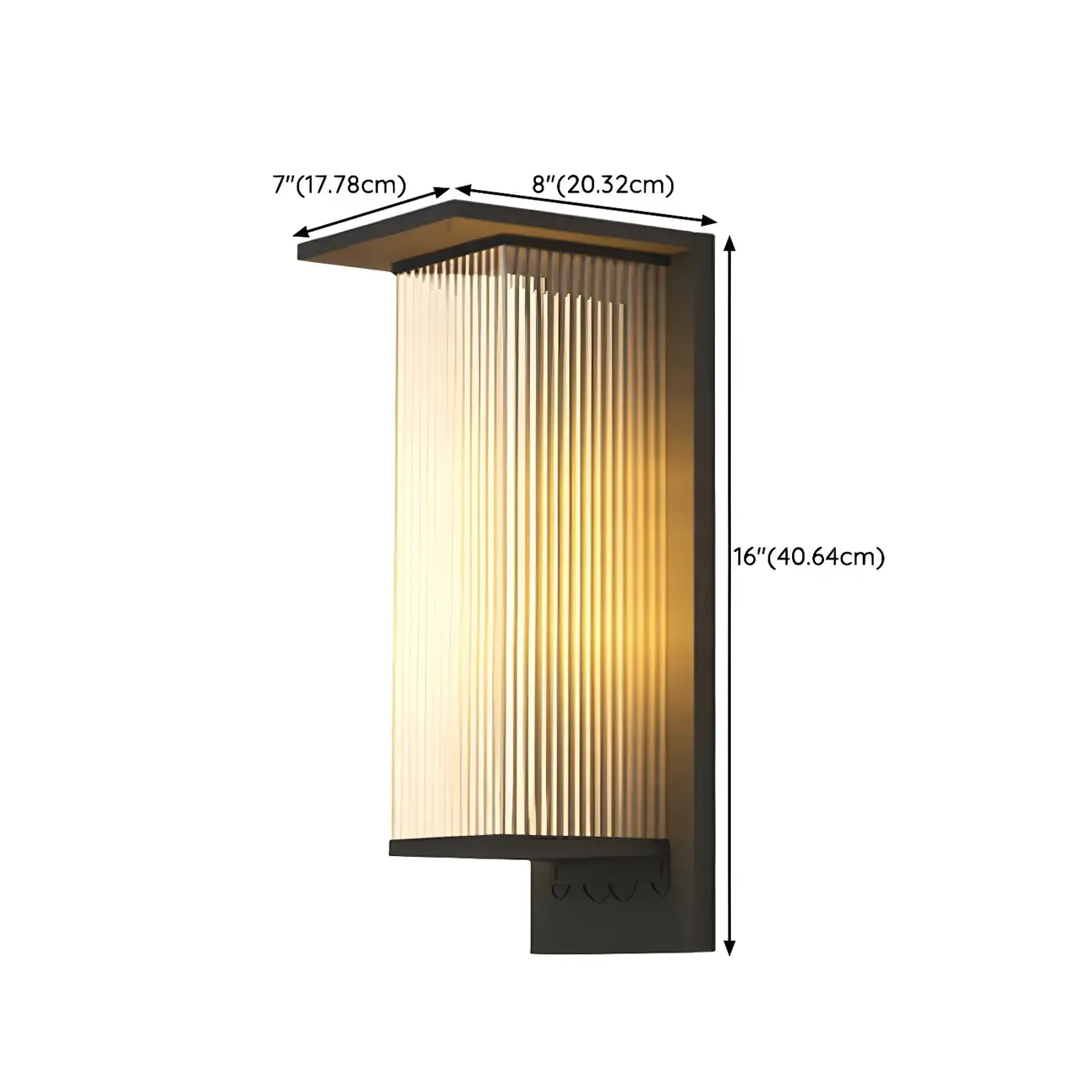 Modern Metal Black Rectangle LED Outdoor Wall Light Image - 20