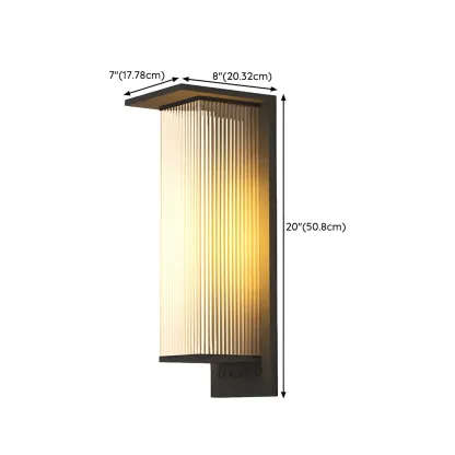 Modern Metal Black Rectangle LED Outdoor Wall Light Image - 21
