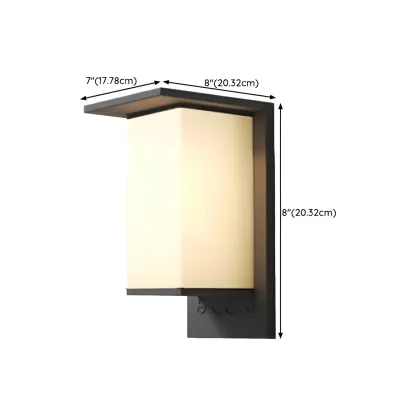 Modern Metal Black Rectangle LED Outdoor Wall Light Image - 24